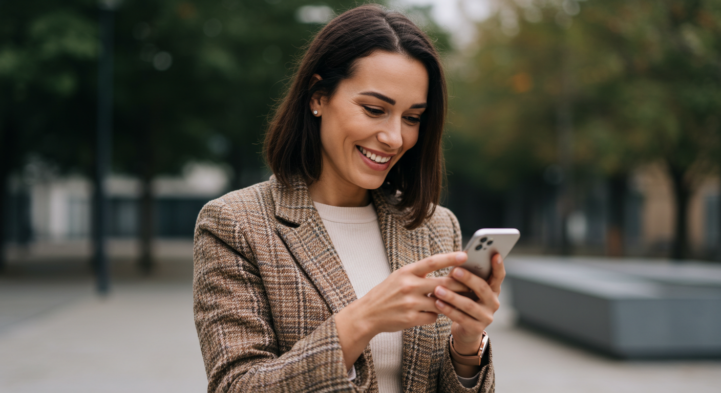 Professional using smartphone